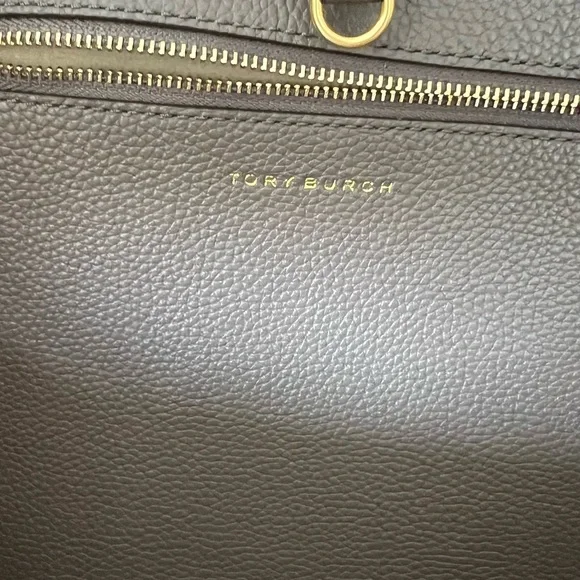 Tory Burch McGraw Pebbled Leather Tote in Silver Maple - Picture 5 of 13